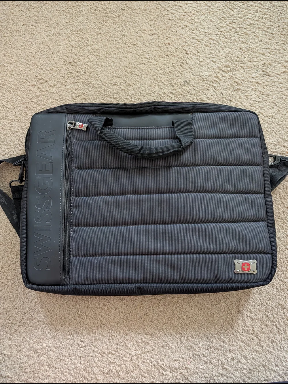 SwissGear Black Padded Laptop Messenger Bag